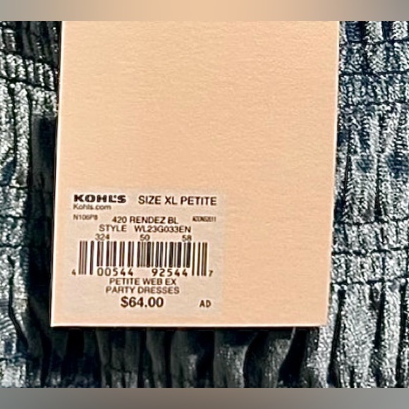 NWT LC Lauren Conrad Petites Velvet Flounce Dress in Rendezvous Blue - Picture 9 of 9